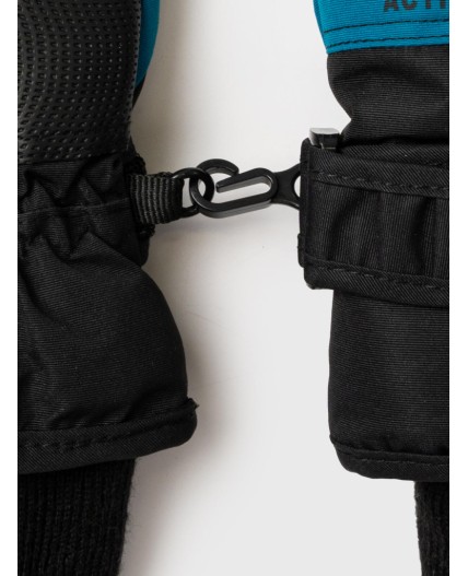 Перчатки текстильные для мальчиков черный,бирюзовый