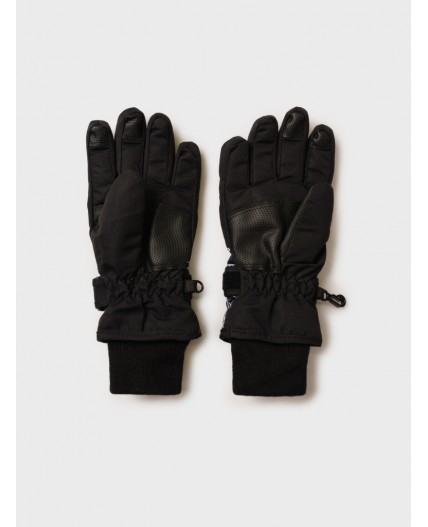 Перчатки текстильные для девочек черный,светоотражающий