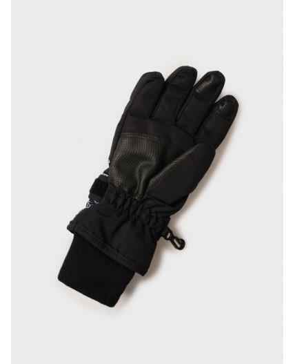 Перчатки текстильные для девочек черный,светоотражающий