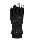Перчатки текстильные для девочек черный,светоотражающий