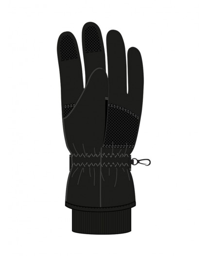 Перчатки текстильные для девочек черный,светоотражающий