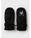 Варежки текстильные для девочек черный