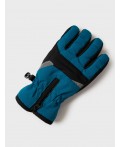 Перчатки текстильные для мальчиков черный,светоотражающий,бирюзовый