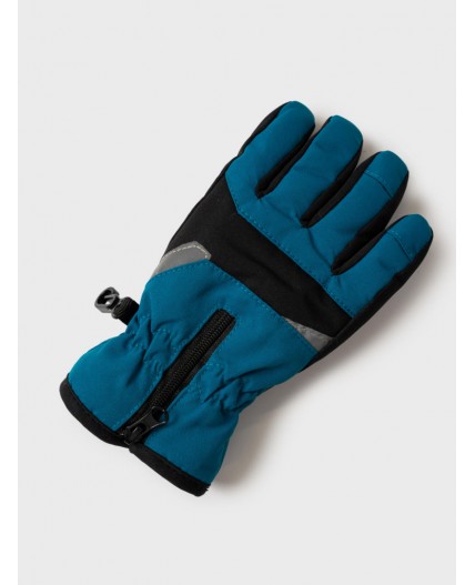 Перчатки текстильные для мальчиков черный,светоотражающий,бирюзовый