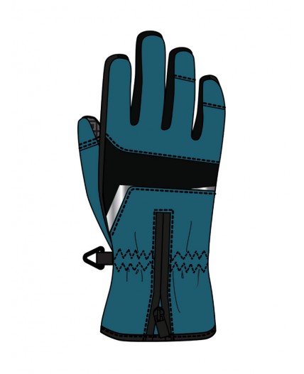 Перчатки текстильные для мальчиков черный,светоотражающий,бирюзовый