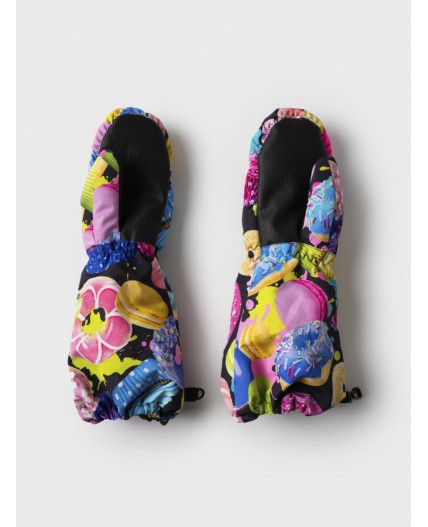 Варежки текстильные для девочек разноцветный