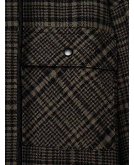 Рубашка текстильная с капюшоном из трикотажа для мальчиков хаки,черный