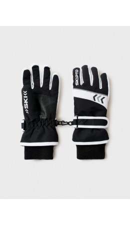 Перчатки текстильные для девочек черный,белый,светоотражающий