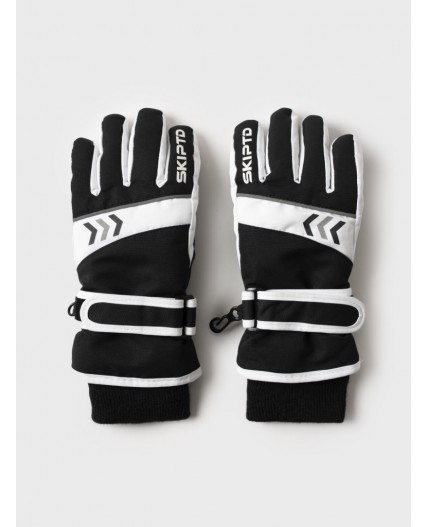 Перчатки текстильные для девочек черный,белый,светоотражающий
