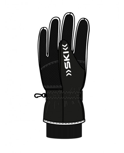 Перчатки текстильные для девочек черный,белый,светоотражающий