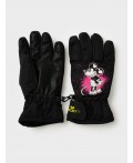 Перчатки текстильные для девочек черный