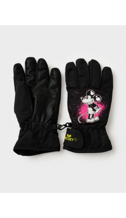 Перчатки текстильные для девочек черный