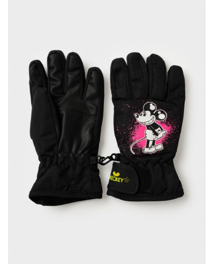 Перчатки текстильные для девочек черный