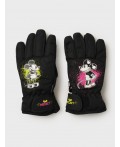Перчатки текстильные для девочек черный