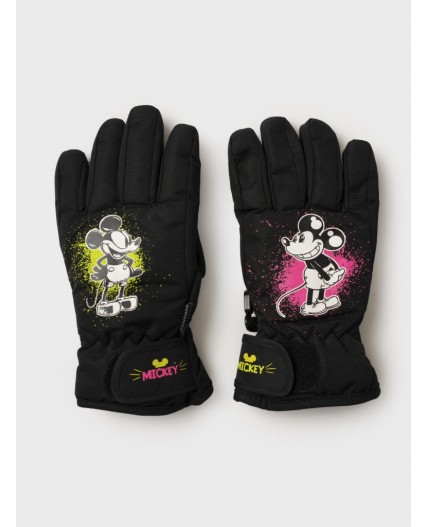 Перчатки текстильные для девочек черный