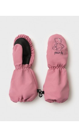 Варежки детские текстильные для девочек розовый,черный