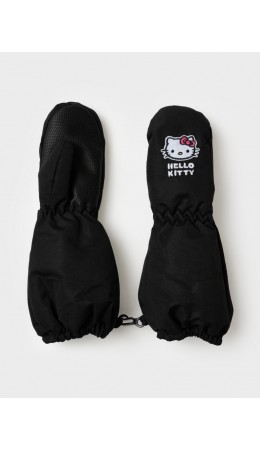 Варежки детские текстильные для девочек черный