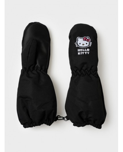 Варежки детские текстильные для девочек черный