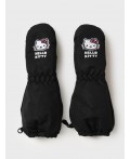 Варежки детские текстильные для девочек черный