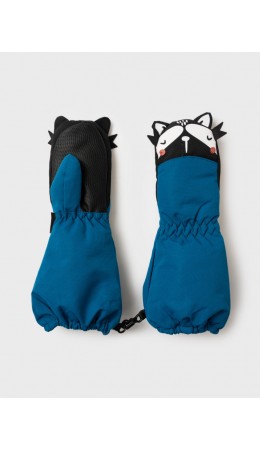 Варежки детские текстильные для мальчиков тёмно-синий,черный