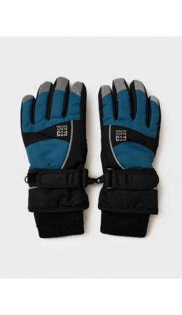 Перчатки текстильные для мальчиков черный,тёмно-синий,светоотражающий