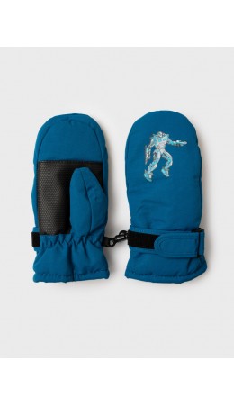 Варежки текстильные для мальчиков тёмно-синий,черный