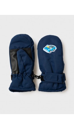 Варежки текстильные для мальчиков черный,тёмно-синий