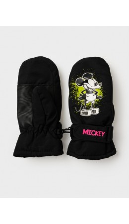 Варежки текстильные для девочек черный