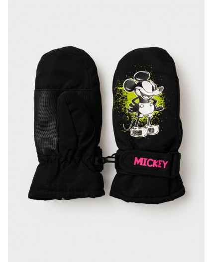 Варежки текстильные для девочек черный