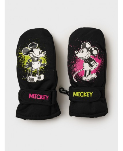 Варежки текстильные для девочек черный