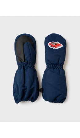 Варежки детские текстильные для мальчиков тёмно-синий,черный