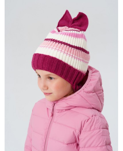 Шапка трикотажная для девочек разноцветный