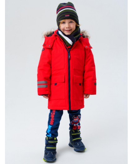 Комплект трикотажный для мальчиков: шапка, снуд разноцветный