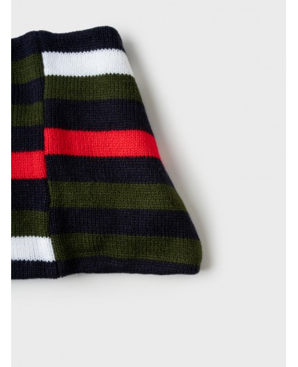 Комплект трикотажный для мальчиков: шапка, снуд разноцветный