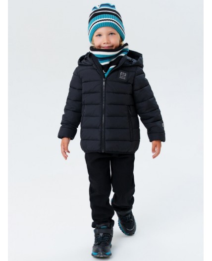 Комплект трикотажный для мальчиков: шапка, снуд разноцветный