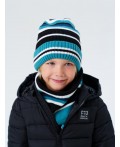 Комплект трикотажный для мальчиков: шапка, снуд разноцветный