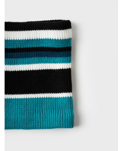 Комплект трикотажный для мальчиков: шапка, снуд разноцветный