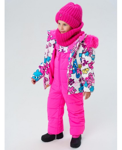 Комплект трикотажный для девочек: шапка, снуд розовый