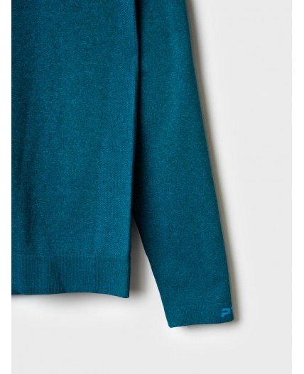 Термокомплект трикот. для мужчин: фуфайка (футболка) с длин. рук, брюки для эпизод. использования черный,бирюзовый