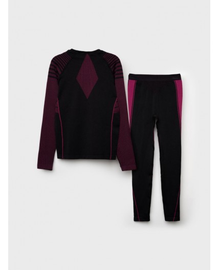 Термобелье для девочки черный,фуксия