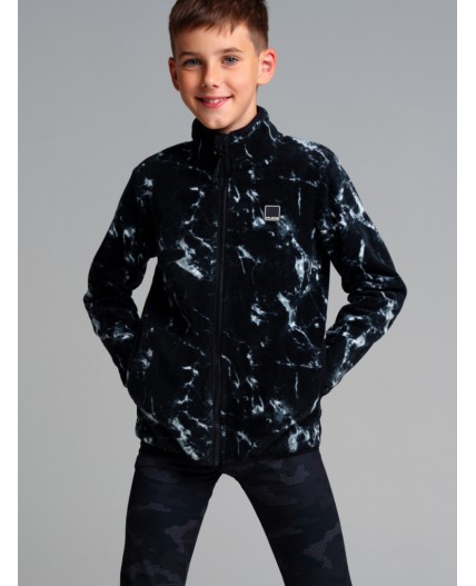 Куртка трикотажная для мальчиков черный,белый
