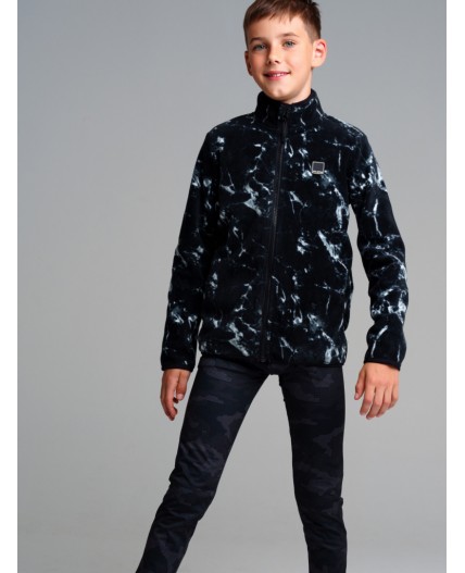 Куртка трикотажная для мальчиков черный,белый