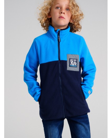 Куртка трикотажная для мальчиков голубой,тёмно-синий