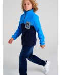 Куртка трикотажная для мальчиков голубой,тёмно-синий