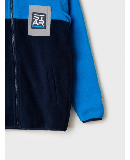 Куртка трикотажная для мальчиков голубой,тёмно-синий