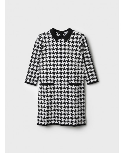 Платье трикотажное для девочек черный,белый