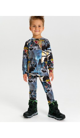 Термокомплект трикот. для мальчиков: фуфайка (футболка) с длин. рук, брюки для эпизод. использования разноцветный