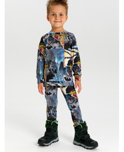 Термокомплект трикот. для мальчиков: фуфайка (футболка) с длин. рук, брюки для эпизод. использования разноцветный