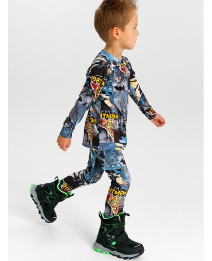 Термокомплект трикот. для мальчиков: фуфайка (футболка) с длин. рук, брюки для эпизод. использования разноцветный