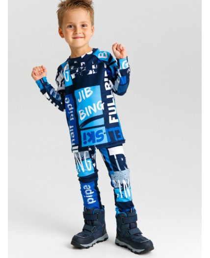 Термокомплект трикот. для мальчиков: фуфайка (футболка) с длин. рук, брюки для эпизод. использования разноцветный